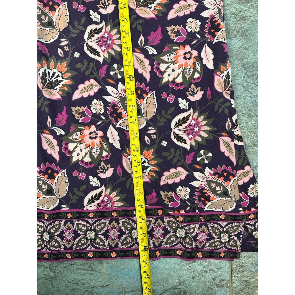 Lands End Dress Womens 3X Purple Paisley Floral Split Neck Pockets Cotton - Picture 6 of 6